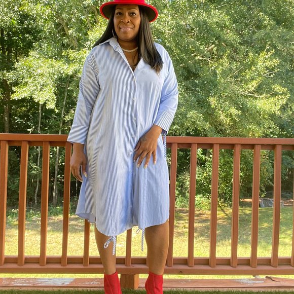 ✨The Two Pattern Shirt Dress✨ - Picture 3 of 3